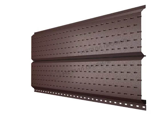 Софит Lбрус-15x240 перфорированный Металл Профиль VikingMP Е (45 мкм) 0,5 RAL 8019