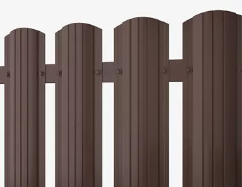 Штакетник R-образный (полукруглый) фигурный MetallStone ПЭ двусторонний матовый 0,4 b=100 RAL 8017